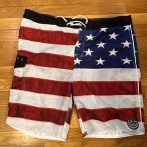 Mens Rip Curl Patriotic Swim Suit Size 38